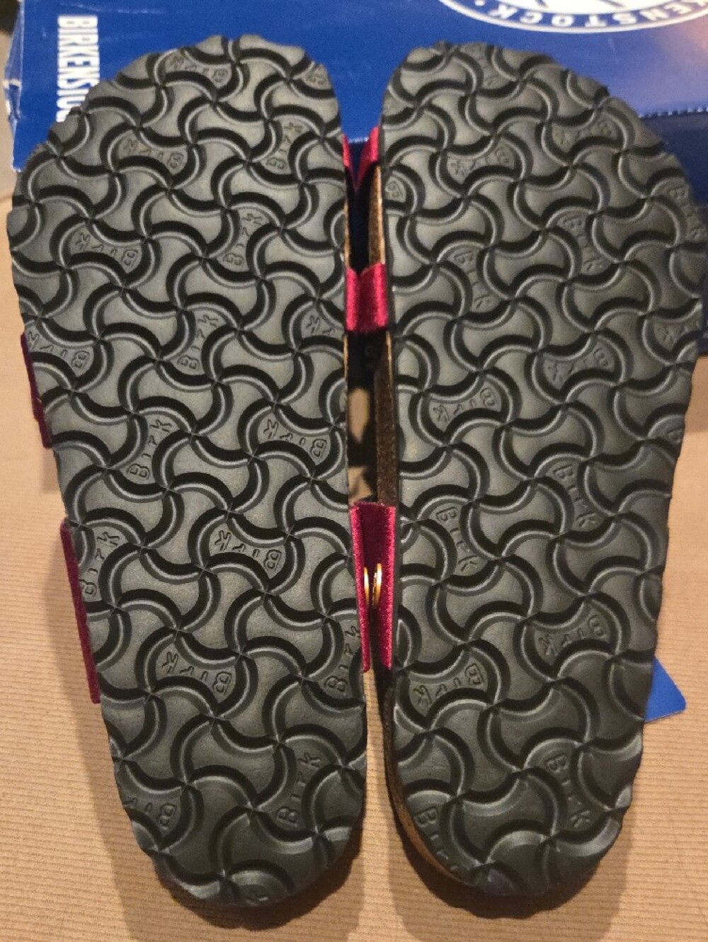 NWT Birkenstock Mayari Rivet Logo Red Velvet Crisscross Buckle Sandals - Picture 8 of 11